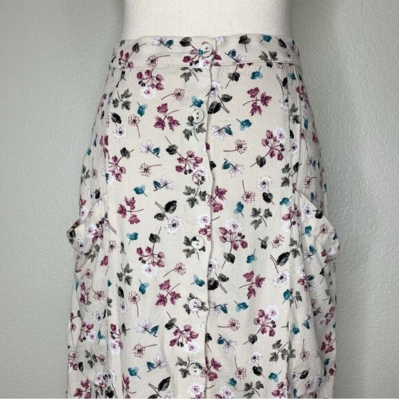 Final Touch Size Medium Button Down Floral Midi Skirt - Picture 2 of 12
